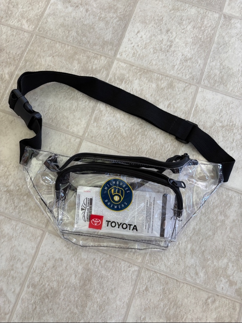 Milwaukee Brewers Clear Fanny Pack with Black Trim